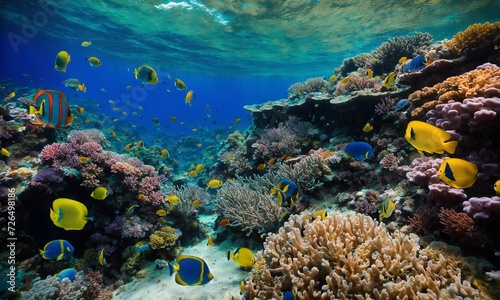 Ocean coral reef underwater. Sea world under water