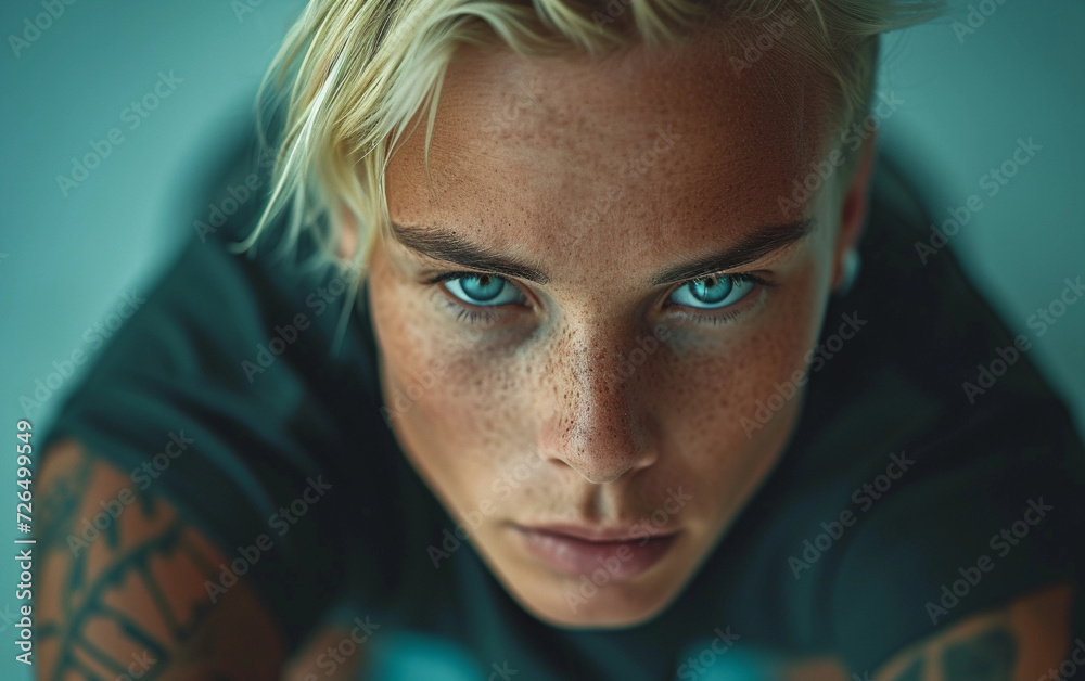 Multiracial Woman With Blue Eyes Looking at Camera Multiracial Woman With Blue Eyes Looking at Camera