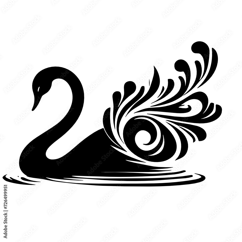 Swan, Swan Svg, Swan Png, Swans Svg Png, Swan Cut File, Swan silhouette, Swan Clipart, Swan Vector, Swan Cricut, Swan Flower svg, Swan Printable