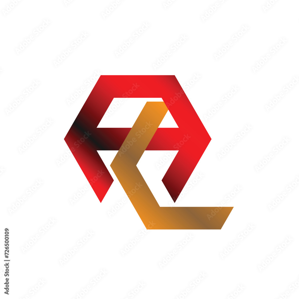Obraz premium red gold logo hexa al