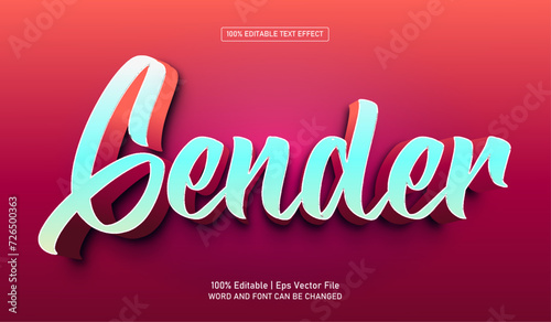 Gender editable premium 3d vector text effect