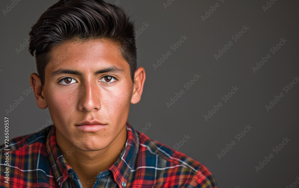 Obraz premium Multiracial Man Wearing Plaid Shirt and Tie