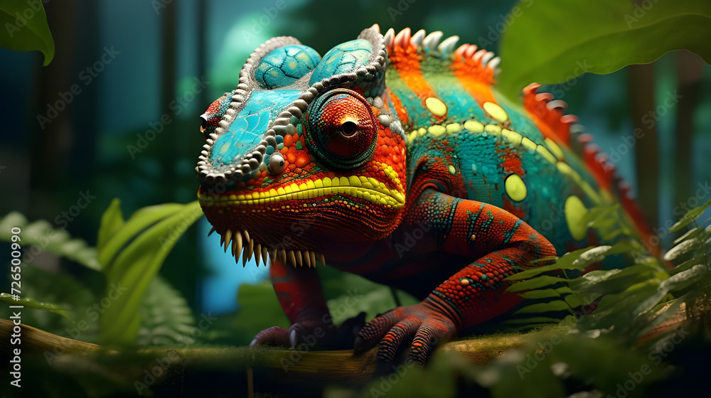 Obraz premium iguana on a branch