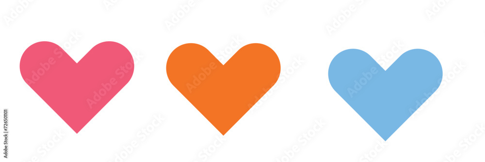 Heart, Symbol of Love and Valentine's Day. Vector red heart shape icon on white background. Vector illustration