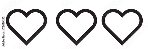 Heart vector icons. Set of heartbeat icon on isolated background. Symbol cardiogram heart logo in linear style. Vector illustration