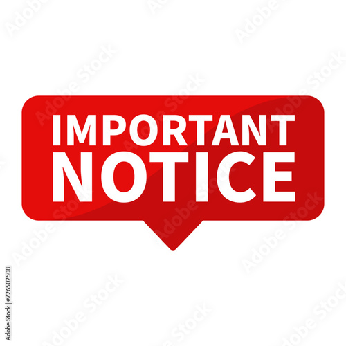 Important Notice Text In Red Rectangle Shape For Information Announcement Business Marketing Social Media Promotion
