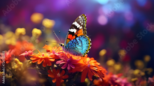 butterfly on flower in the field 