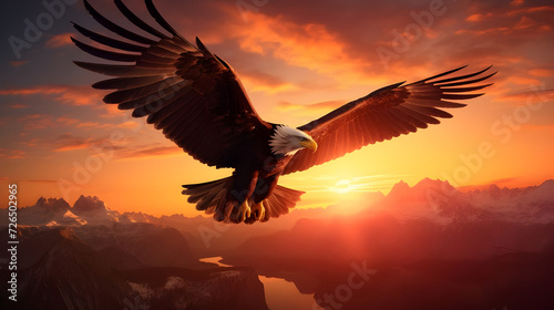 bald eagle in flight in the sky © Abbas Samar shad