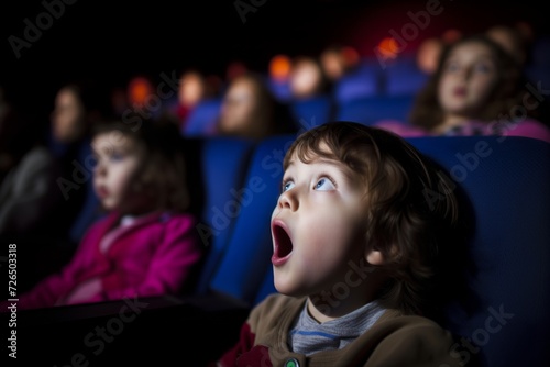 little moviegoer with a jaw drop, watching a plot twist © primopiano