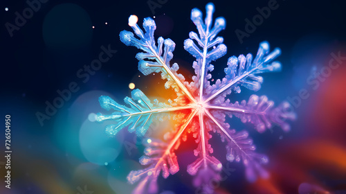 Beautiful winter Christmas glowing background with falling snowflakes  winter background