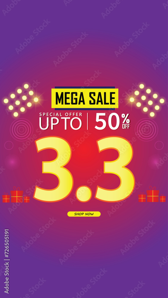 Sale banner template design 3.3 . 03.03 SPECIAL OFFER, MEGA SALE, FLASH SALE Sale banner template design 3.3 . 03.03 SPECIAL OFFER, MEGA SALE, FLASH SALE