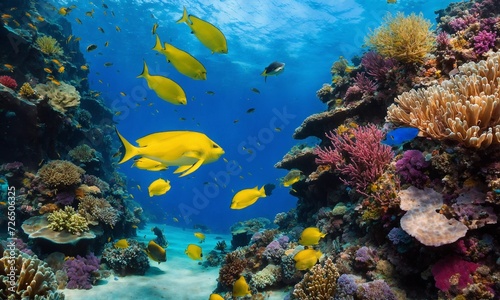 Underwater Scene With Coral Reef And Exotic Fishes © Dompet Masa Depan