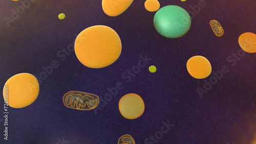 Obraz na plátně amoeba unicellular organism 3d illustration. eukaryotic organisms