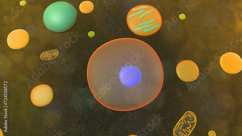 Fotografie amoeba unicellular organism 3d illustration. eukaryotic organisms