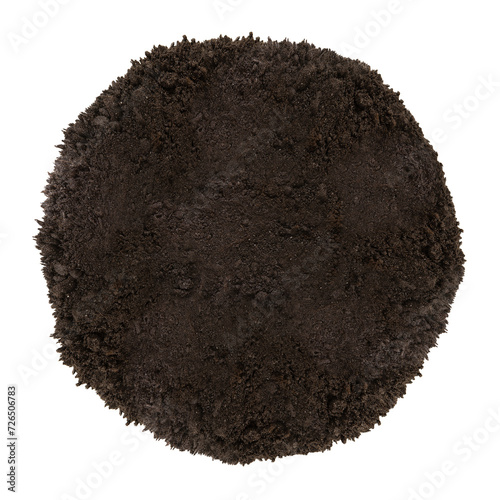Fototapeta Naklejka Na Ścianę i Meble -  Soil patch texture isolated on a transparent  background. Earth Day - April 22.  Soil is in the shape of a ball, an analogy with the shape of the planet Earth.
