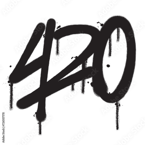Vector graffiti spray paint 420 isolated vector illustration