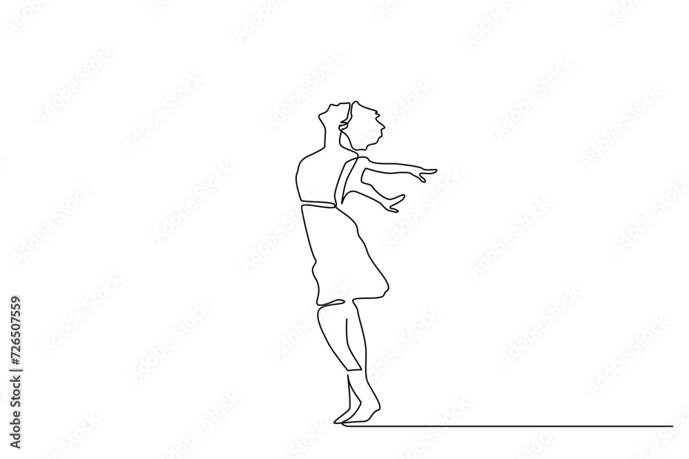 woman calm free nature outside happy relax one line art design vector woman calm free nature outside happy relax one line art design vector