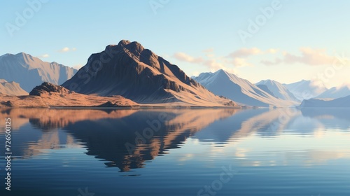 Mountains reflected in the water