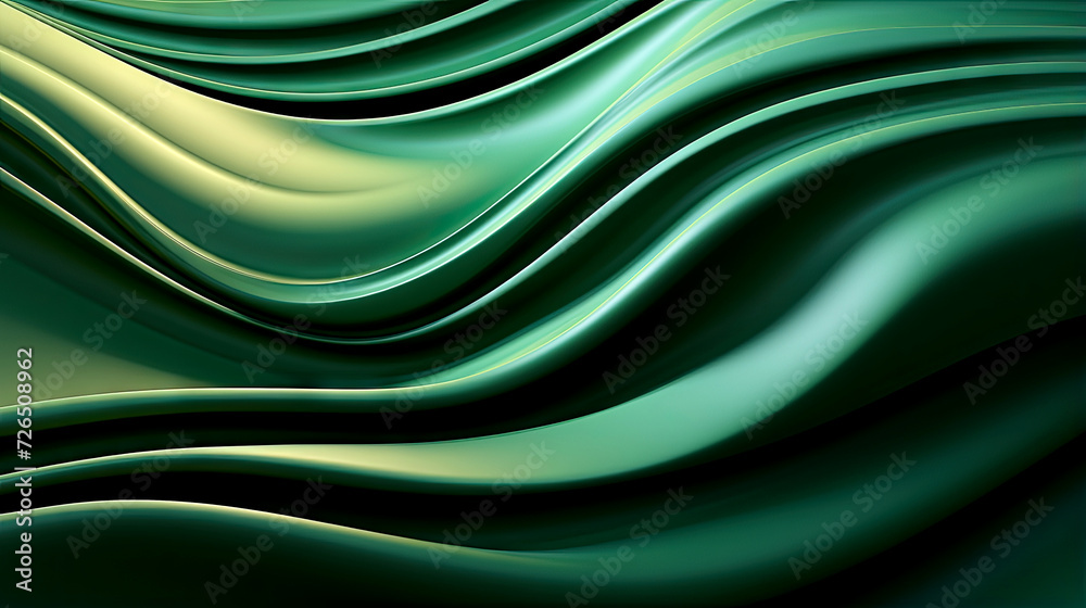 Fototapeta premium Serene Green Waves Abstract