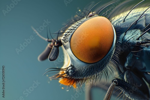 High-Resolution Image of a Fly's Faceted Eye
