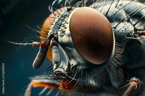 High-Resolution Image of a Fly's Faceted Eye