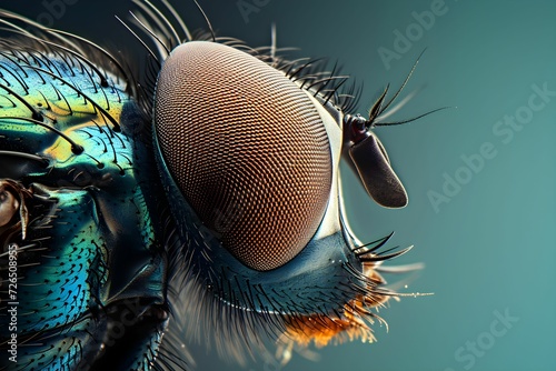 High-Resolution Image of a Fly's Faceted Eye photo