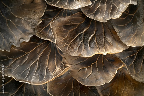 Texture paradise: Glimpse the underside of Oyster mushrooms. photo