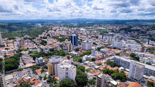 Aerial image of the city of Betim, Belo Horizonte, Brazil. Main square.