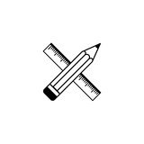 Pen brush tool icon flat vector design