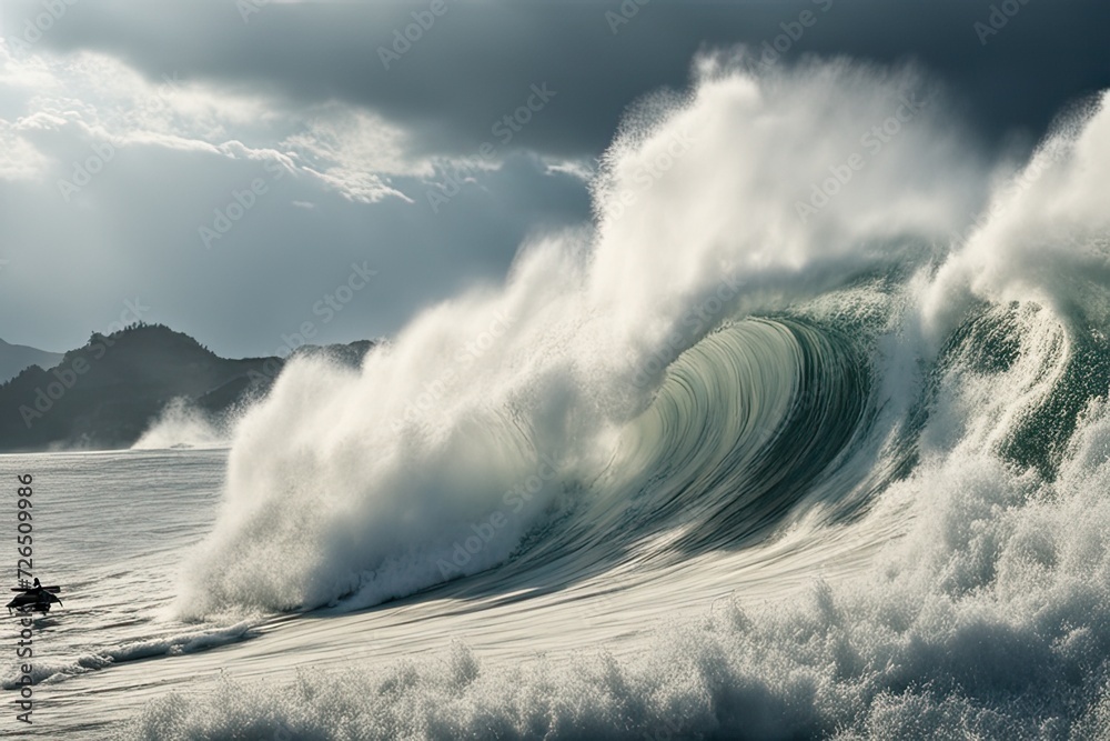 Obraz premium a sea wave during storm in atlantic ocean
