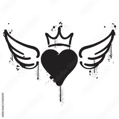 Vector graffiti spray paint love isolated vector illustration