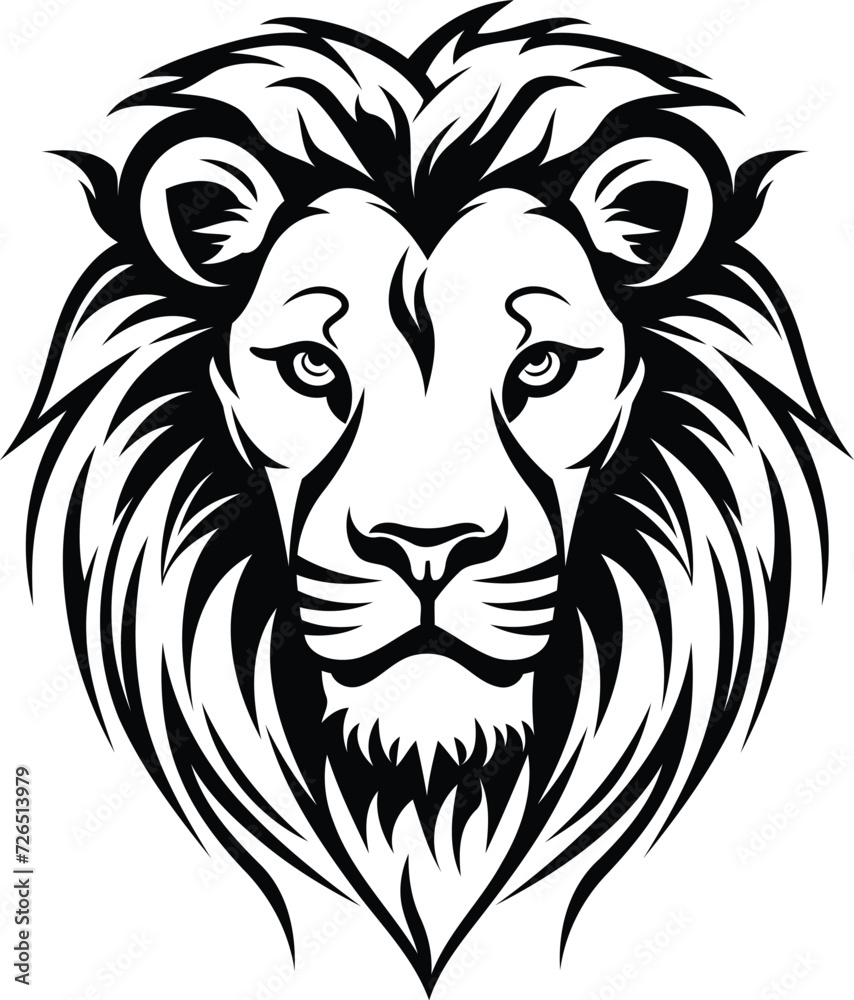Lion head. Vector illustration for tattoo or t-shirt design