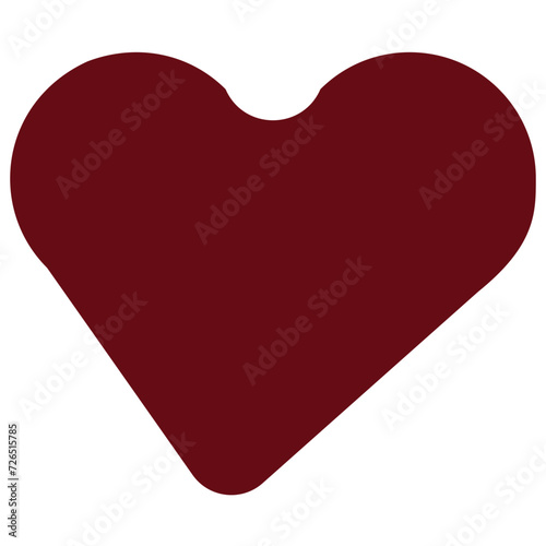 Red Heart icon. Line heart shape. Simple heart icon. Vector set of love symbols. Red hearts collection isolated on transparent background