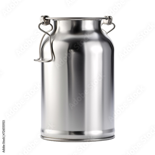 Aluminum farm milk storage can on an isolated background