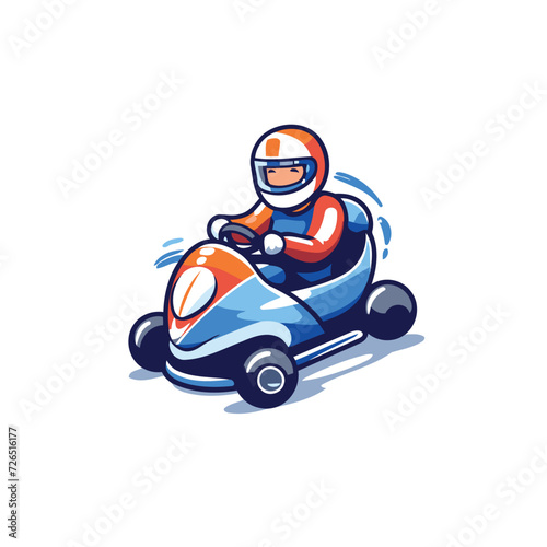 Cartoon karting icon. Vector illustration of a karting.