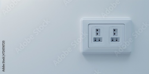 A white electrical outlet mounted on a white wall. Suitable for home improvement or electrical maintenance projects