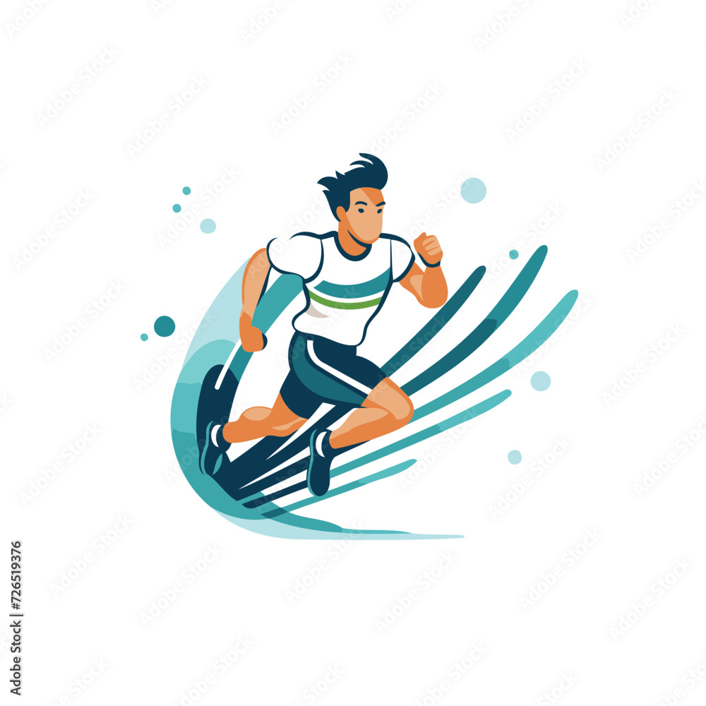 Running man. sprinterthon runner vector Illustration on a white background