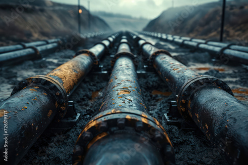Industrial Pipeline: Metal Tube Construction in Steel