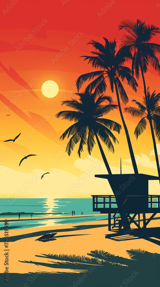 Fototapeta premium sunset at the beach