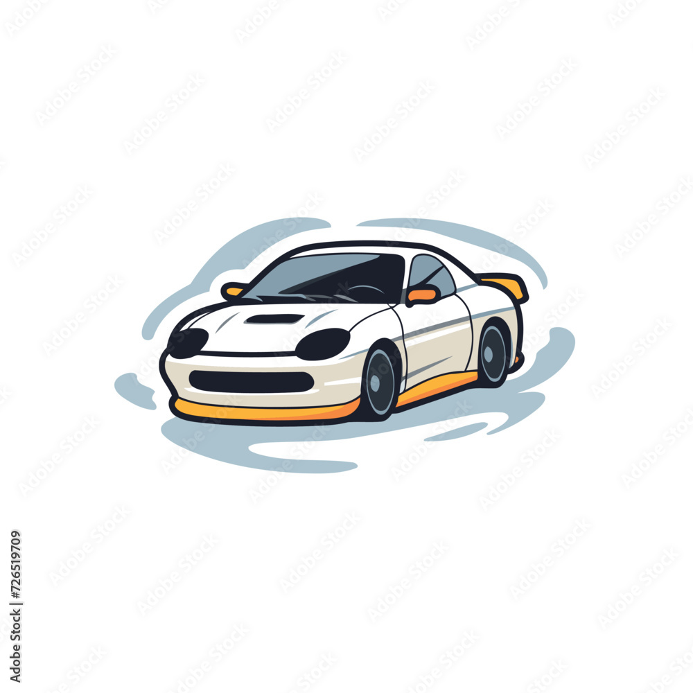 Sport car. Vector illustration. Isolated on a white background.