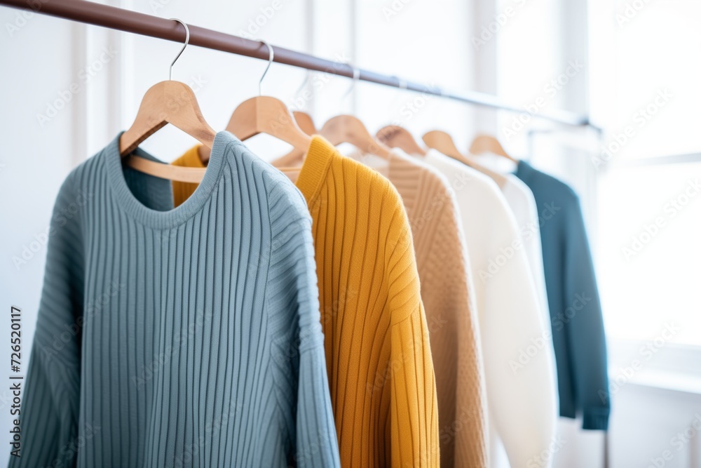 Obraz premium cozy sweater collection with ribbed textures on display
