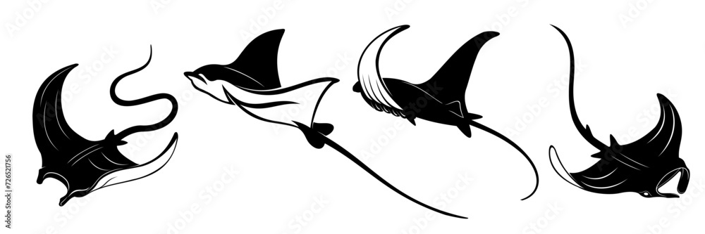 Naklejka premium stingray silhouette
