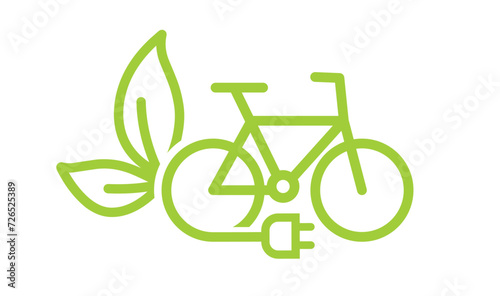 Green nature eco bike for logo - design, vector.