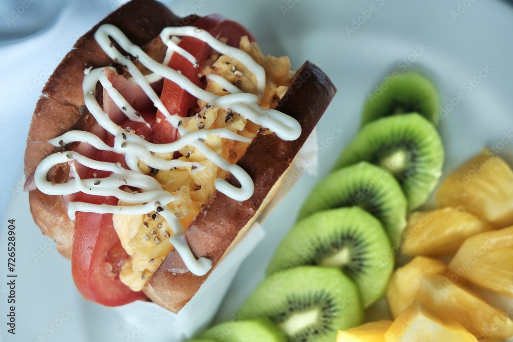 close up of sandwich