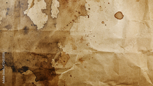 Old brown paper texture with stains . Generative Ai