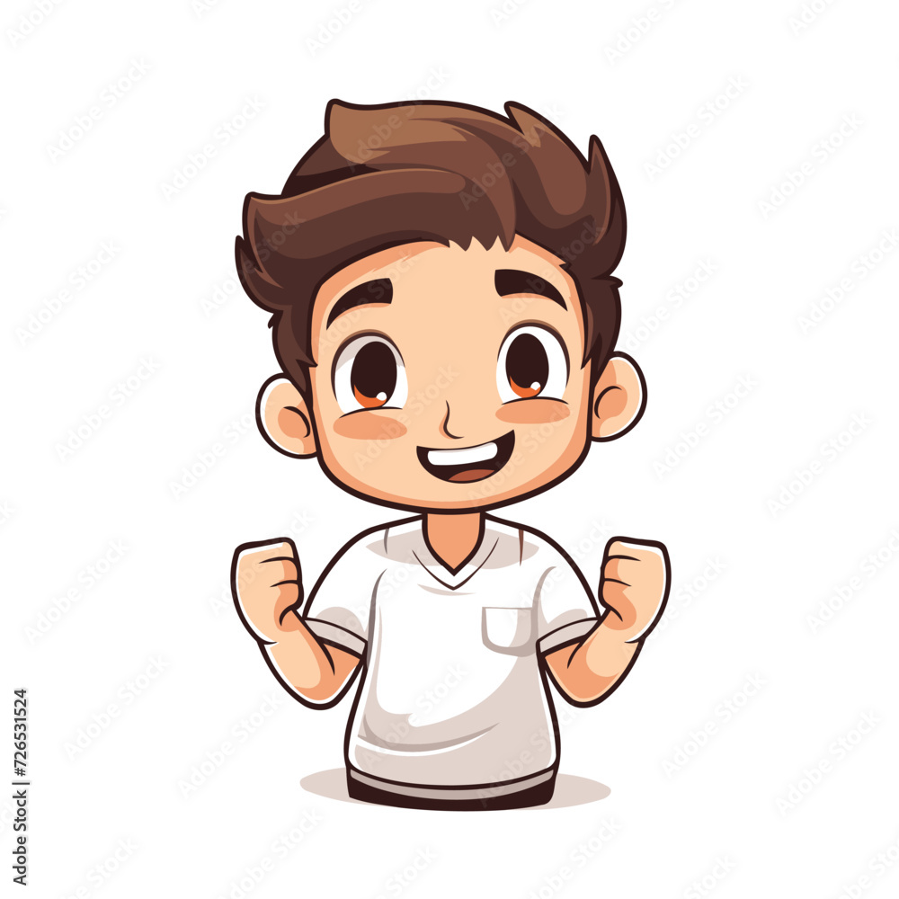 cute boy cartoon isolated over white background. colorful design. vector illustration