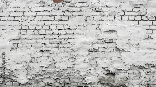 Old rough white painted brick wall large texture. Whitewashed brickwork. Generative Ai
