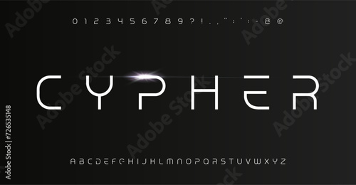 Abstract minimal alphabet, sleek sans letters, futuristic font for modern logo, urban headline, innovative typography, cosmic typographic design. Vector typeset.