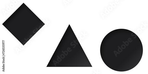 Set of icons of basic geometric shapes. Circle, equilateral triangle, square and hexagon photo