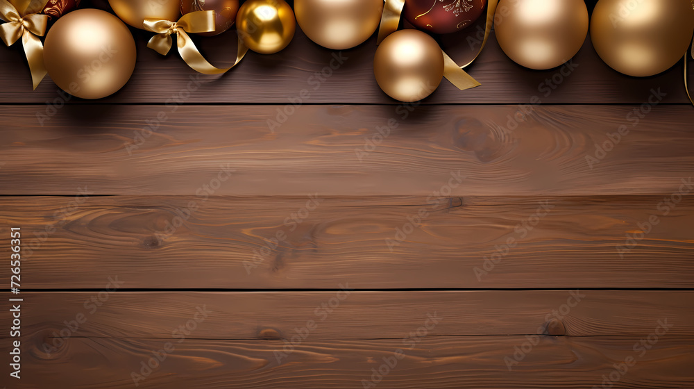Naklejka premium Luxurious Christmas balls on glowing bokeh background, Christmas and New Year minimalistic background
